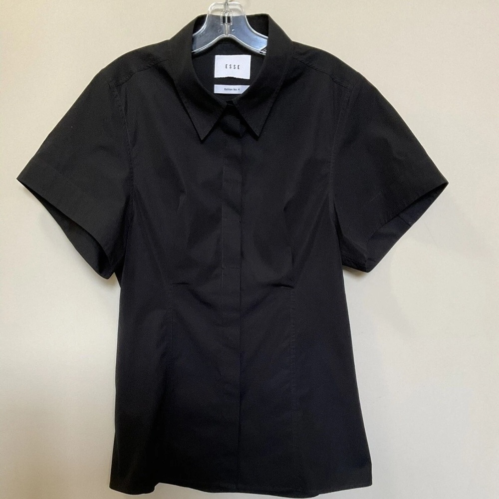 Esse Black Short Sleeve corset Shirt